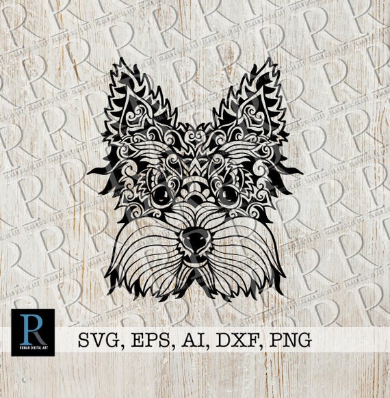 Download Zentangle Yorkshire Terrier Svg Mandala Yorkie Svg Yorkshire Etsy