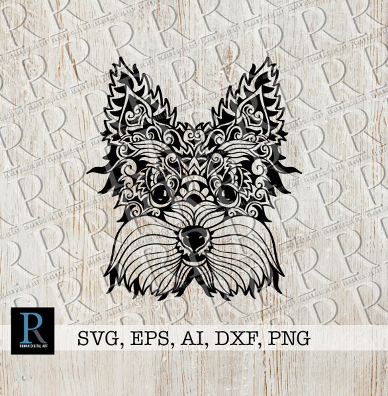 Download Zentangle Yorkshire Terrier Svg Yorkie Cut File Clip Art Art Collectibles