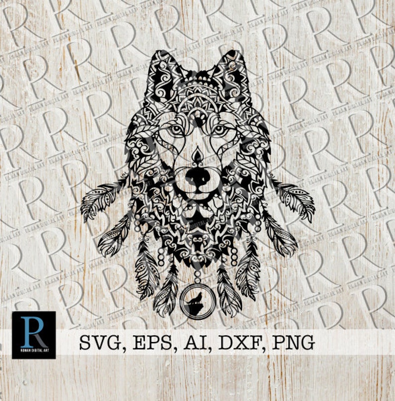 Download Zentangle Wolf SVG Cut File Mandala Wolf Cut File | Etsy