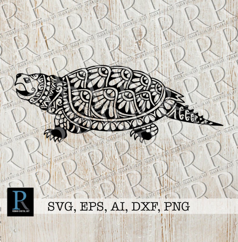 Download Mandala Snapping Turtle SVG File Zentangle Turtle SVG | Etsy