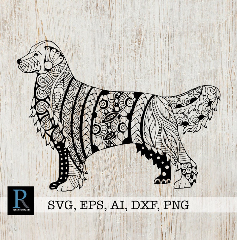 Download Zentangle Golden Retriever SVG Mandala Golden Retriever ...