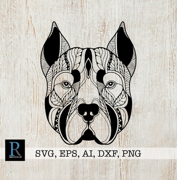 Download Zentangle Pit Bull Svg Pit Bull Svg File Mandala Pit Bull Etsy