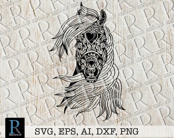 Zentangle Horse SVG Cut File, Zentangle Clipart, Mandala Printable, Zentangle svg file, Mandala SVG, Zentangle Cut File, single layered