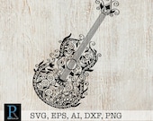 その他サービス | 福利厚生 Guitar Mandala SVG, Guitar Zentangle SVG, Cricut for Guitar アート・デザイン・音楽