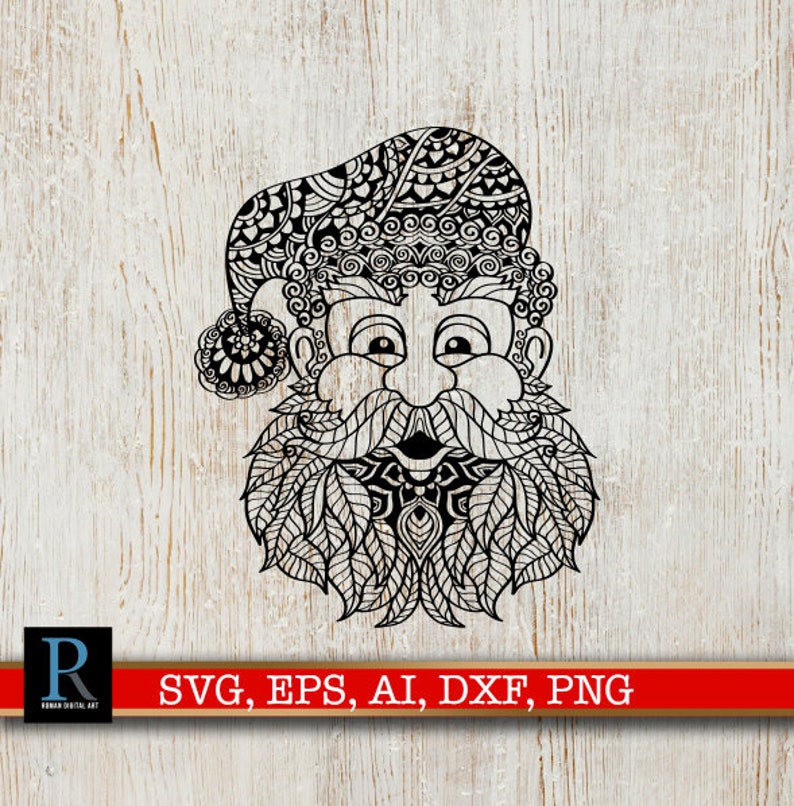 Download Zentangle Santa Claus SVG Mandala Santa Claus SVG ...