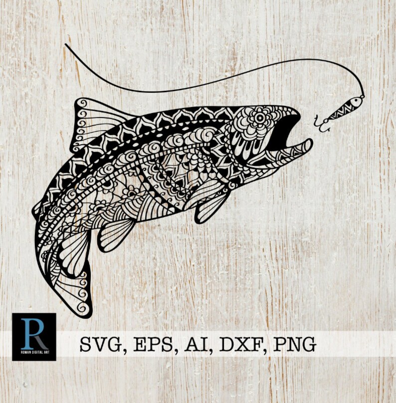 Download Printing Printmaking Visual Arts Zentangle Trout Fish Svg Mandala Trout Fish Svg