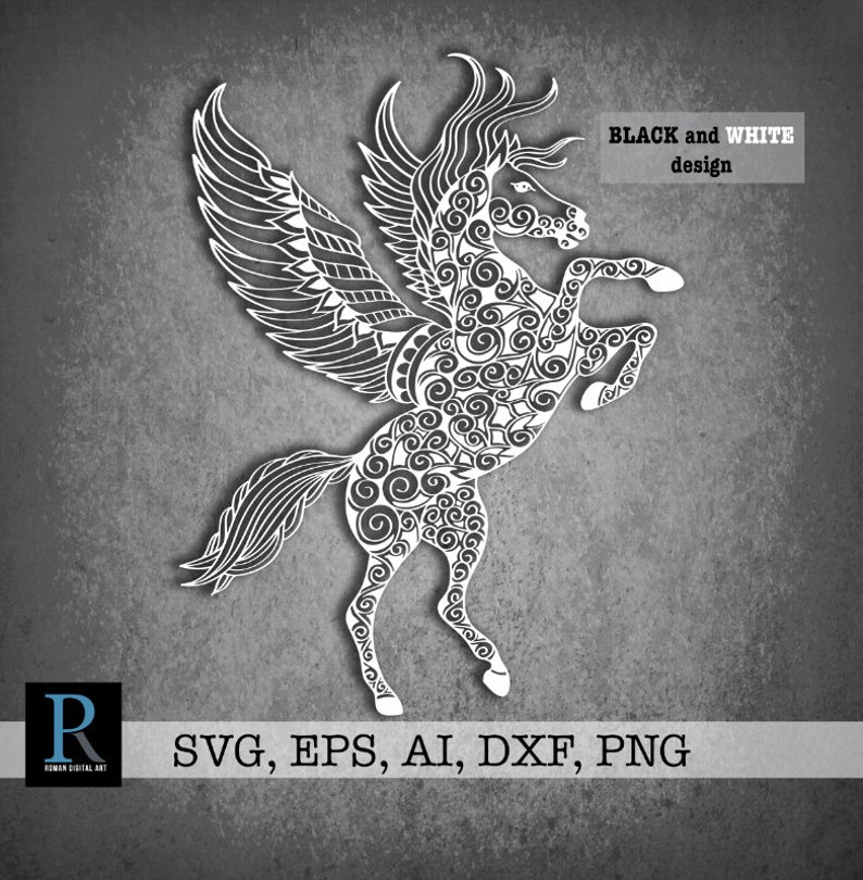 Download Art Collectibles Clip Art Zentangle Pegasus Svg Mandala Horse Svg
