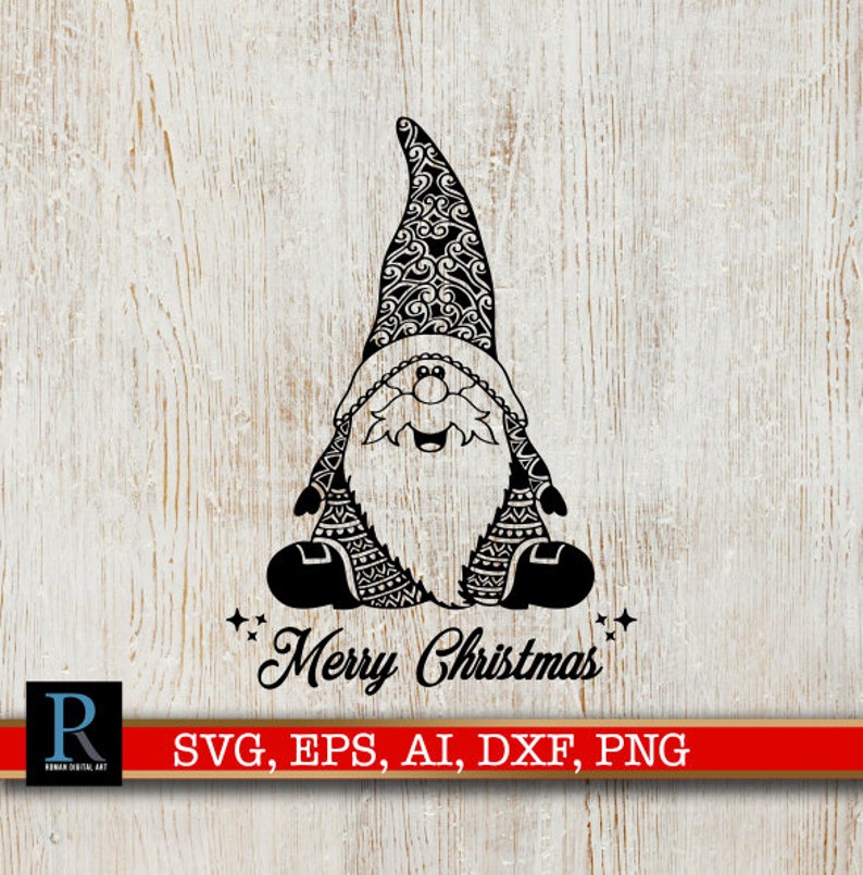 Download Mandala Santa Gnome SVG Merry Christmas SVG | Etsy