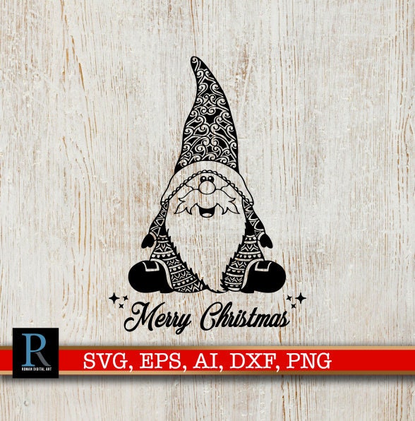 Download Mandala Santa Gnome SVG Merry Christmas SVG | Etsy