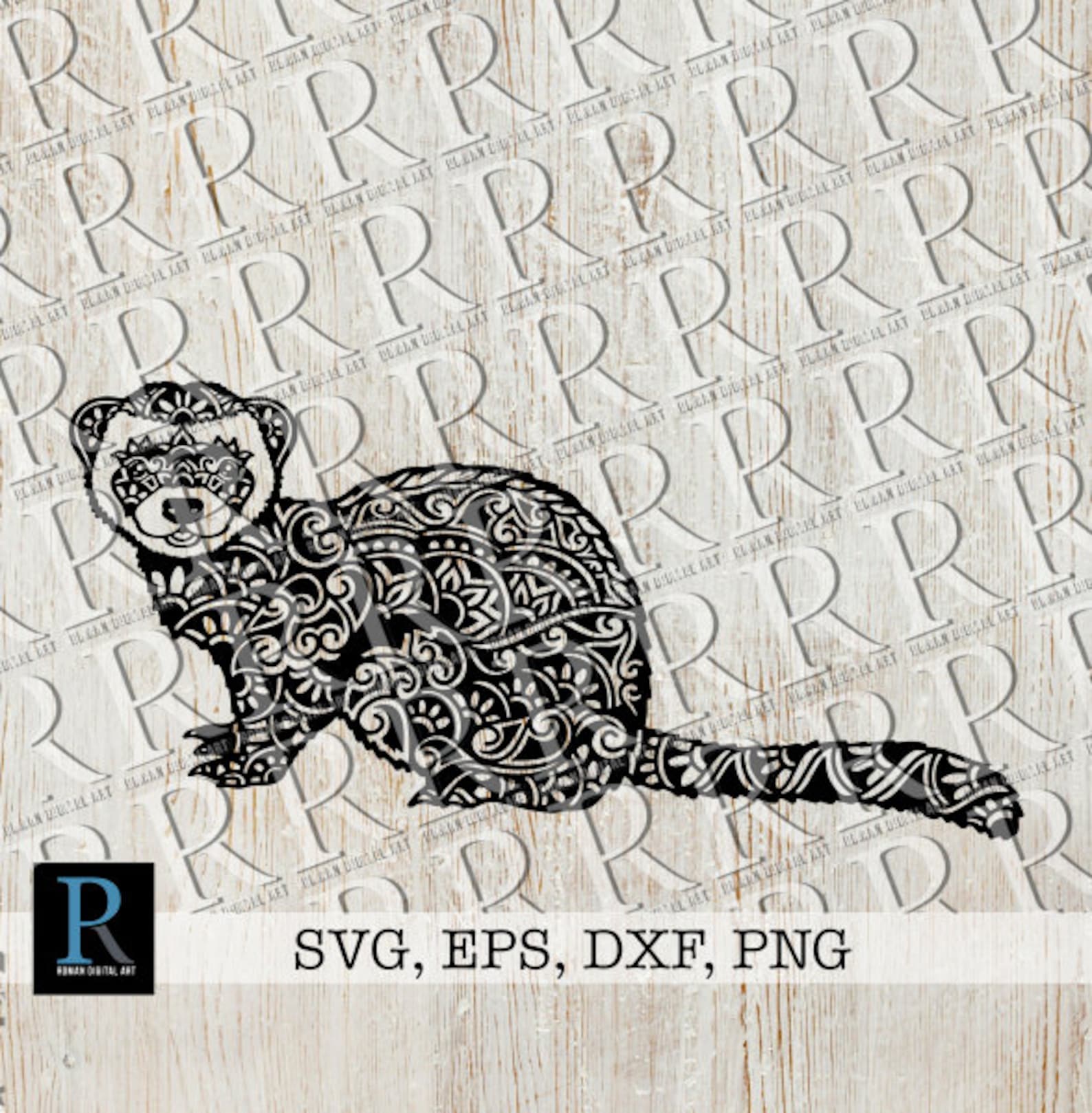 Ferret SVG File Mandala Ferret Zentangle Ferret SVG Ferret Etsy
