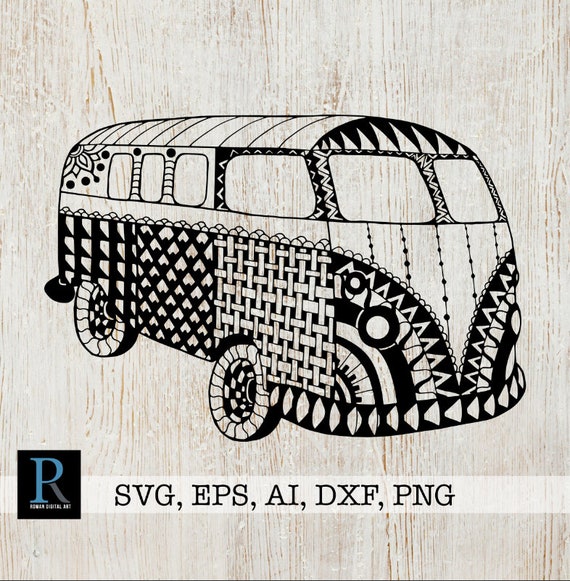 Download Zentangle Hippie Van SVG Mandala Hippie Van SVG | Etsy