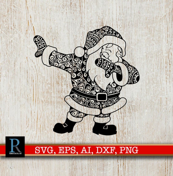 Zentangle Christmas Dabbing Santa Claus Svg Dabbing Santa Svg Etsy
