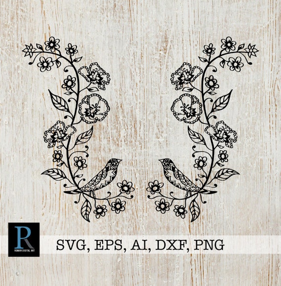 Download Zentangle Flower Svg Mandala Floral Svg Zentangle Bird Svg Etsy
