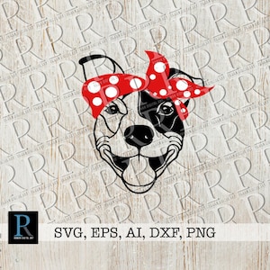 Bandana Pit Bull SVG, Pit Bull SVG File, Pit Bull Cut File, Pit Bull Cricut SVG