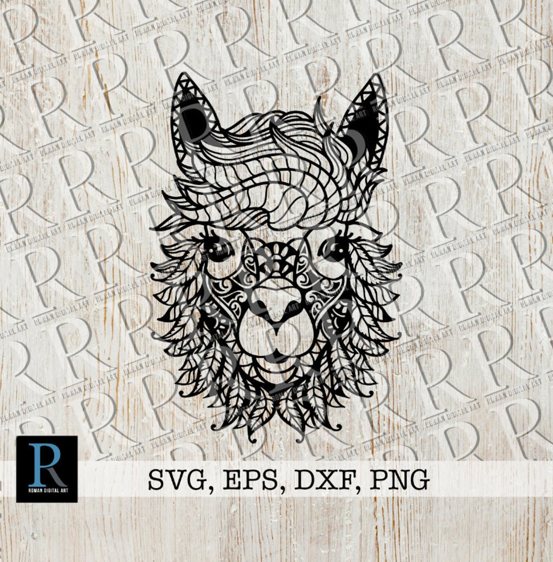 Llama SVG Mandala File for Cutting and Cricut Crafting, Zentangle Llama