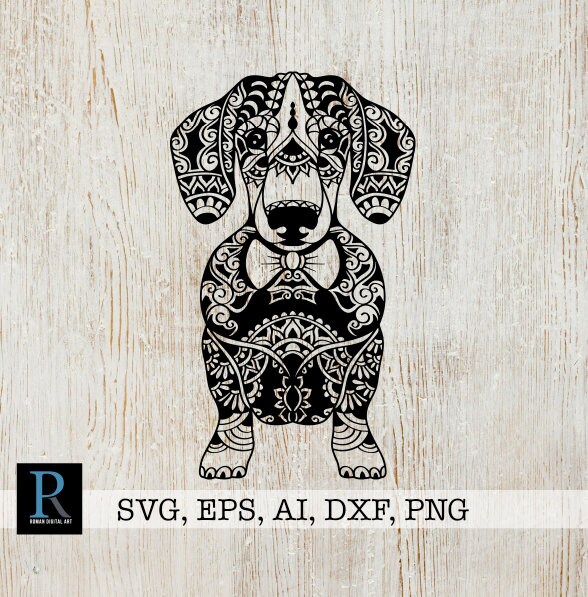 Download Zentangle Dachshund SVG Mandala Dachshund SVG | Etsy