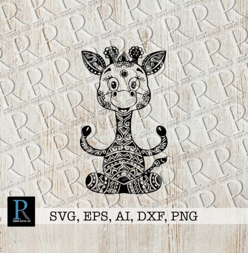 Download Mandala Meditating Giraffe SVG File Zentangle Yoga Animal ...