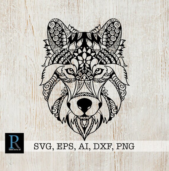 Download Zentangle Wolf SVG Mandala Wolf SVG Wolf for cricut | Etsy