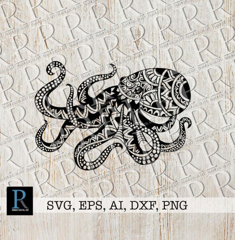 Download Zentangle Octopus Svg Mandala Octopus Cut File Intricate Svg Etsy