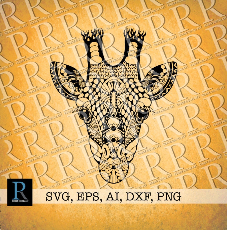 Download Zentangle Giraffe SVG Mandala Giraffe SVG | Etsy