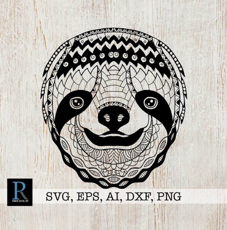 Download Zentangle Sloth SVG Mandala Sloth SVG Sloth for cricut | Etsy
