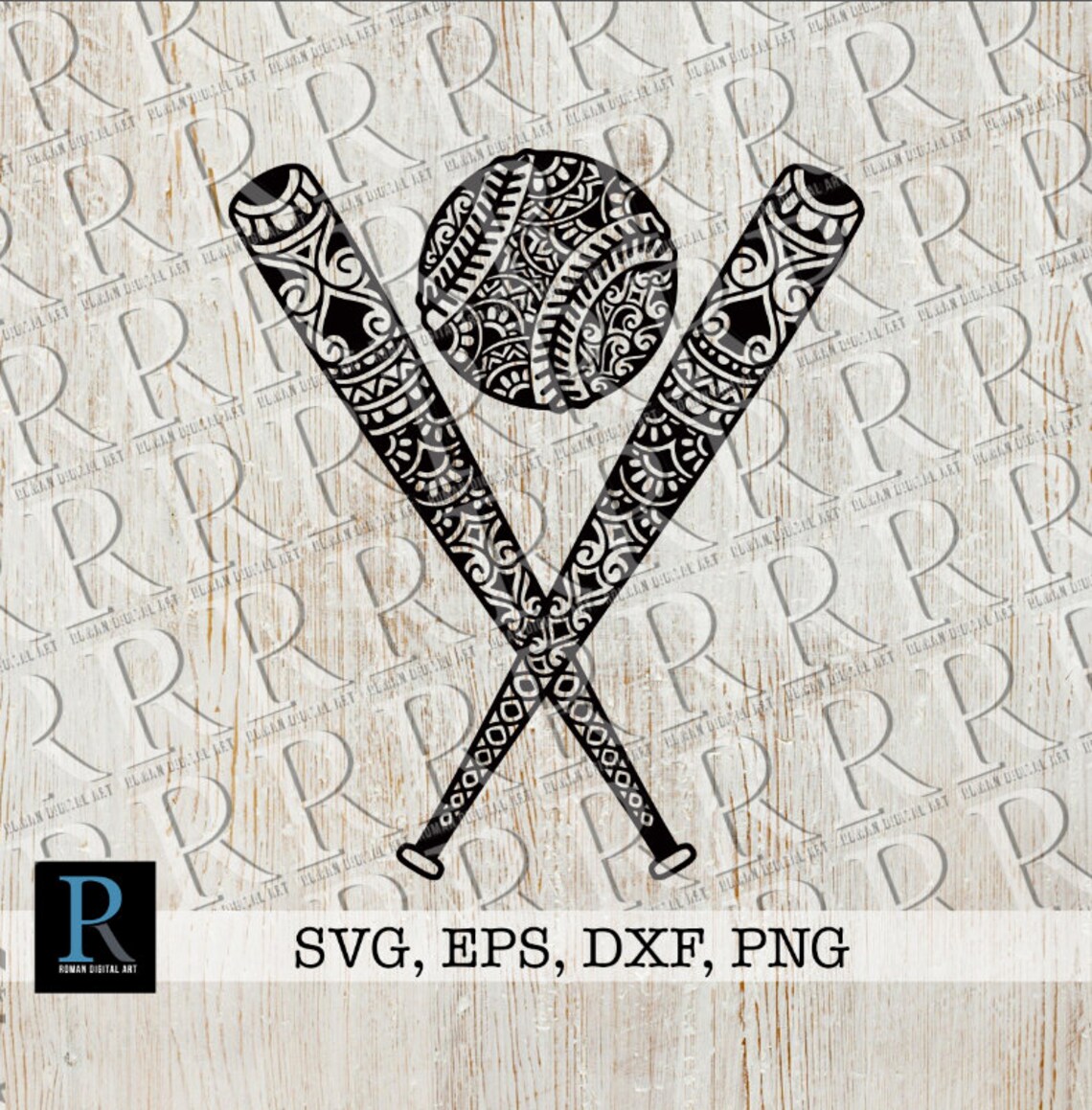 Baseball SVG File Mandala Baseball SVG Zentangle Baseball Etsy