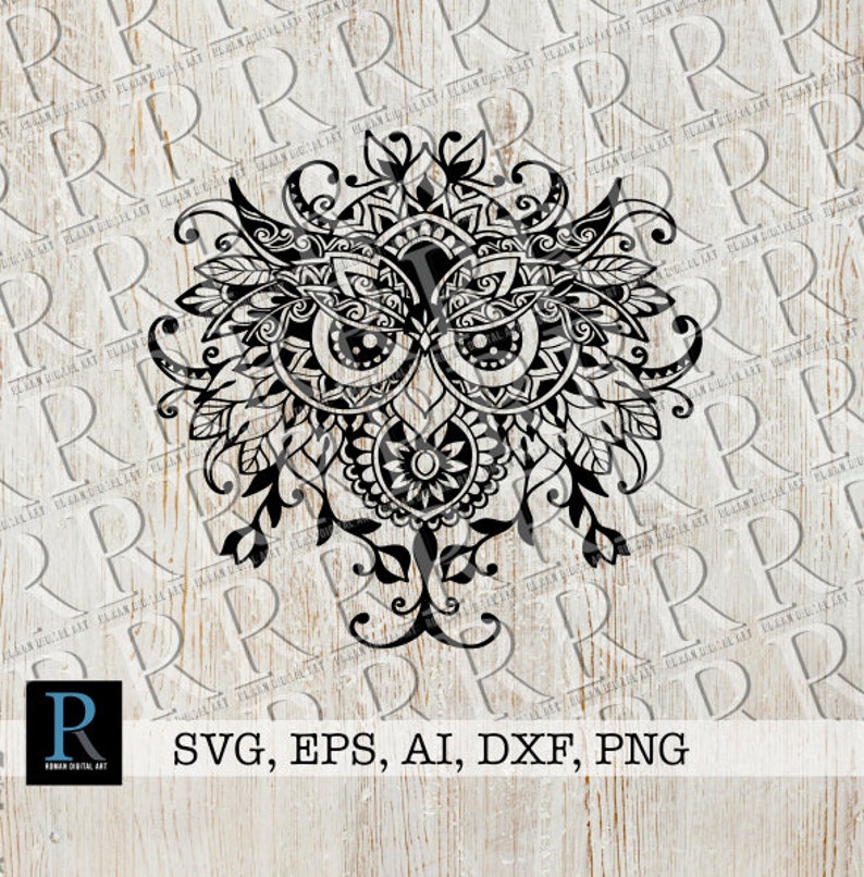 Download Clip Art Zentangle Owl Svg File Mandala Owl Cut File Art Collectibles