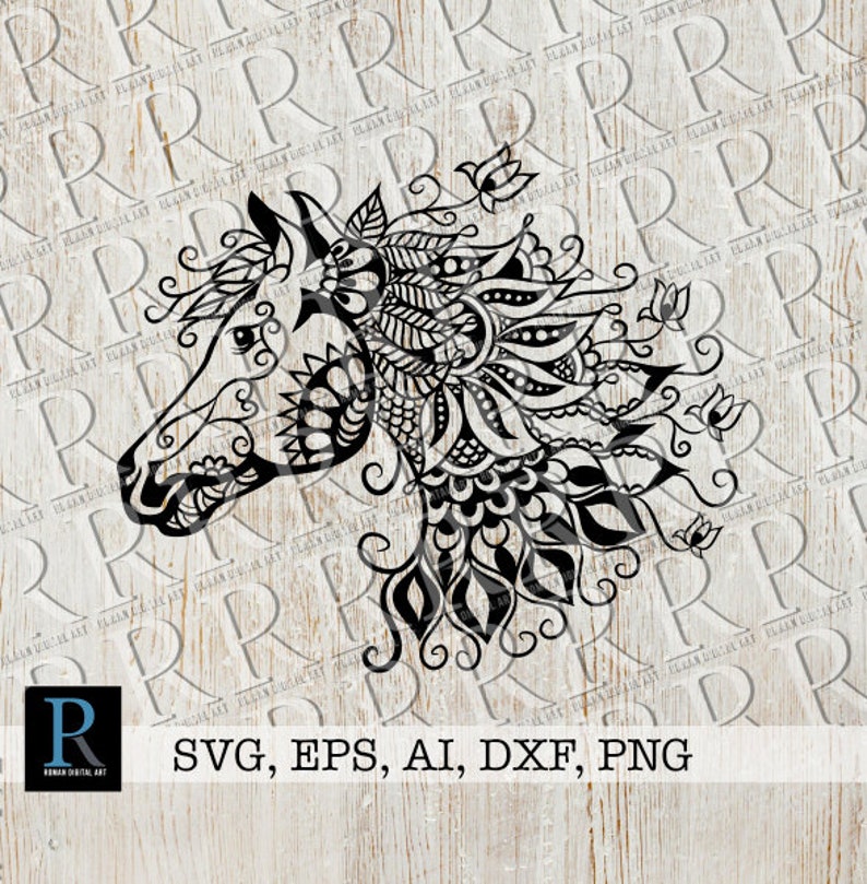 Download Mandala Horse Svg Mustang Horse Svg File Zentangle Horse Etsy