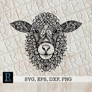 Mandala Sheep SVG File, Zentangle Sheep Cricut SVG Design, Animal SVG File for vinyl cutting and crafting, single layered