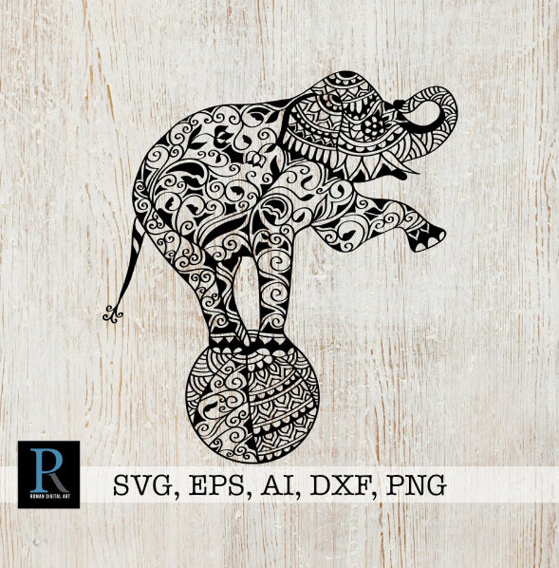 Download Zentangle Elephant SVG Mandala Elephant SVG | Etsy