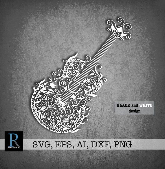 Download Zentangle Guitar Svg Mandala Guitar Svg Guitar For Cricut Etsy