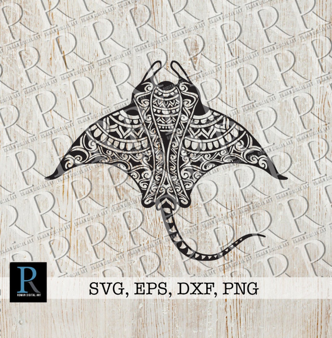 Mandala Manta Ray SVG Cut File for Cricut Crafting