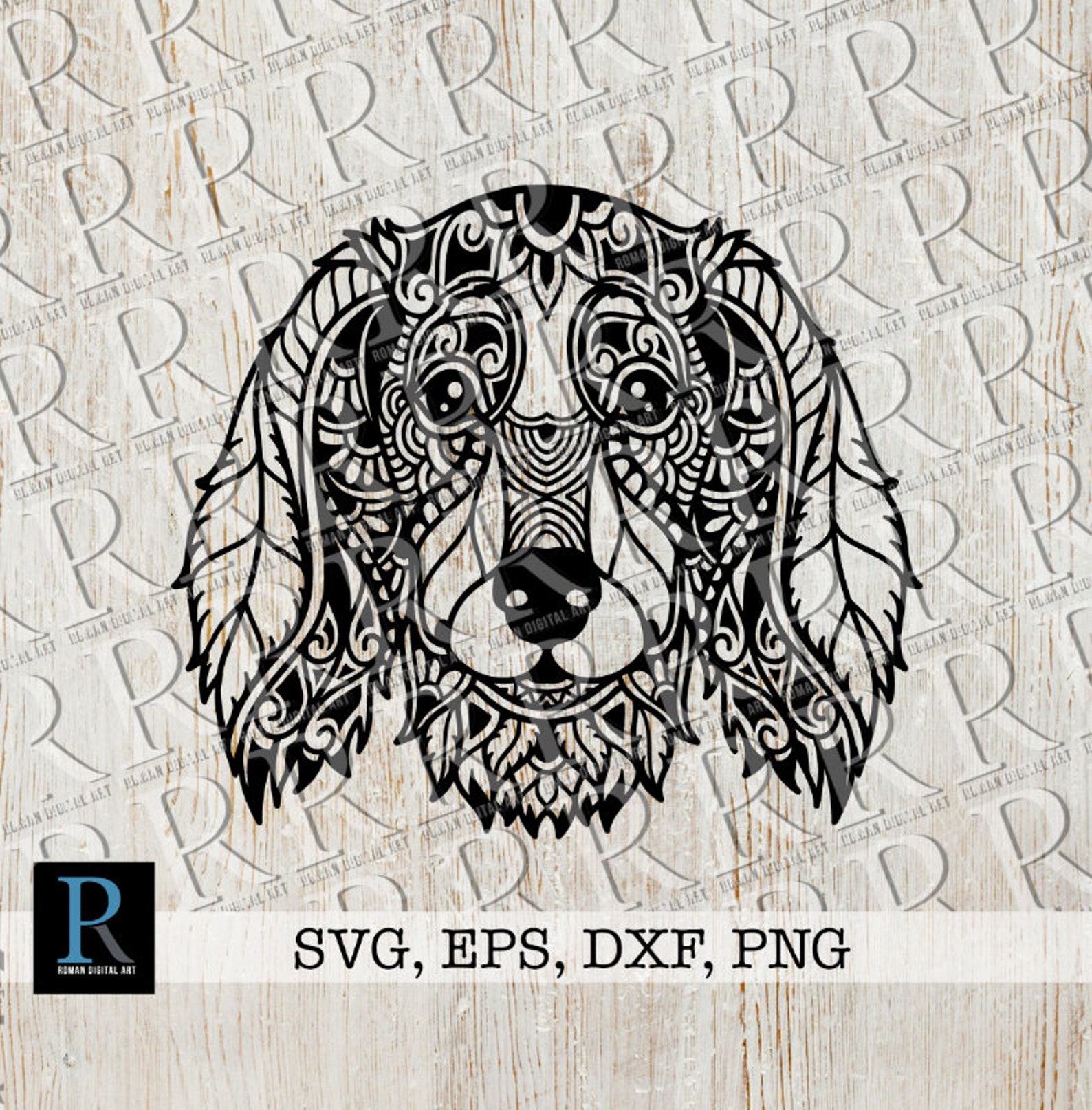 Dachshund Mandala SVG Zentangle Dachshund Cut file Long Etsy