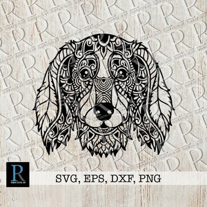 Dachshund Mandala SVG: Zentangle Dog Cut File