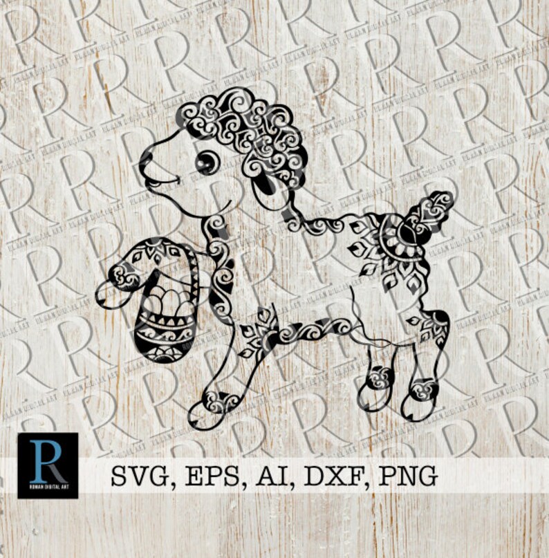 Download Easter Lamb SVG Easter Cut File Zentangle Lamb SVG Mandala ...