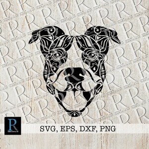 Tribal Pit Bull SVG File: Single Layer Design