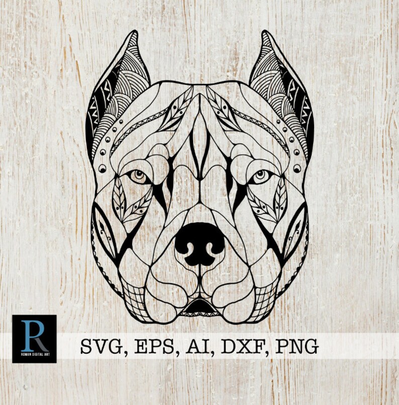 Download Zentangle Pit Bull SVG Mandala Pit Bull SVG Pit Bull for ...