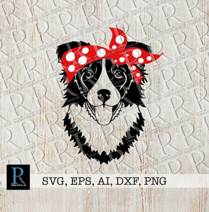 Download Australian Shepherd Bandana SVG File Aussie Dog SVG Border ...