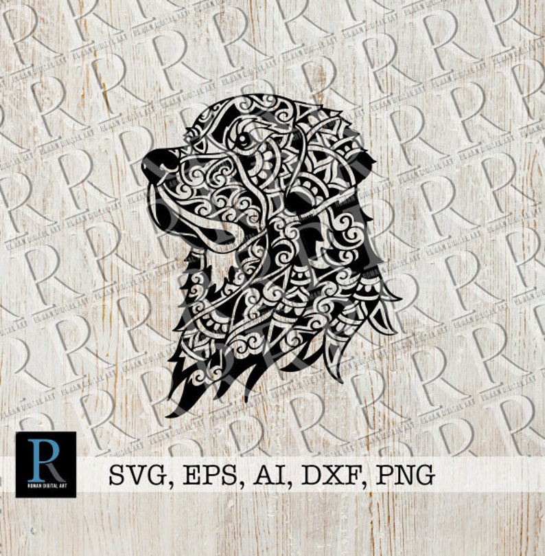 Download Zentangle Golden Retriever SVG Cut File Mandala Labrador SVG | Etsy