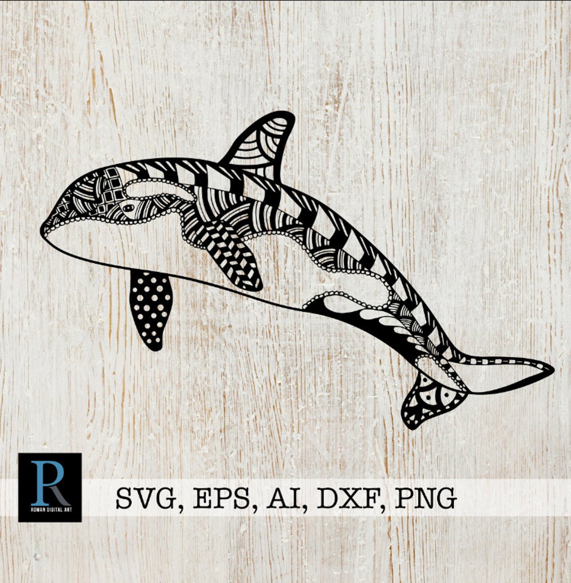 Download Zentangle Orca Whale SVG Mandala Orca Whale SVG | Etsy