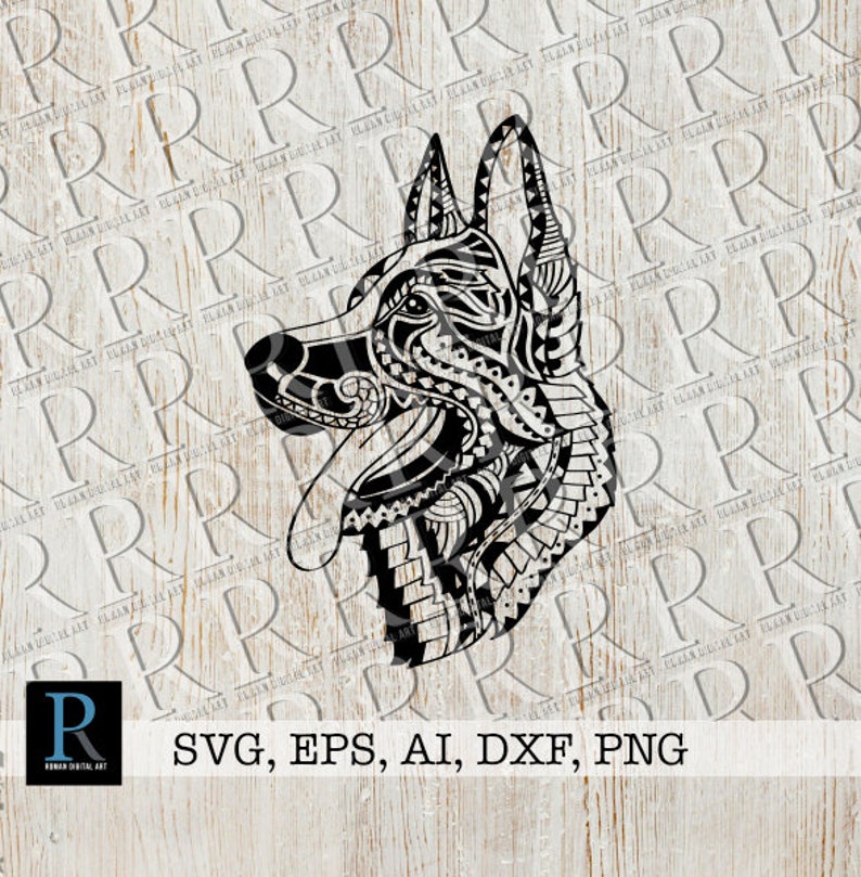 Mandala German Shepherd SVG Cut File Zentangle Animal SVG - Etsy