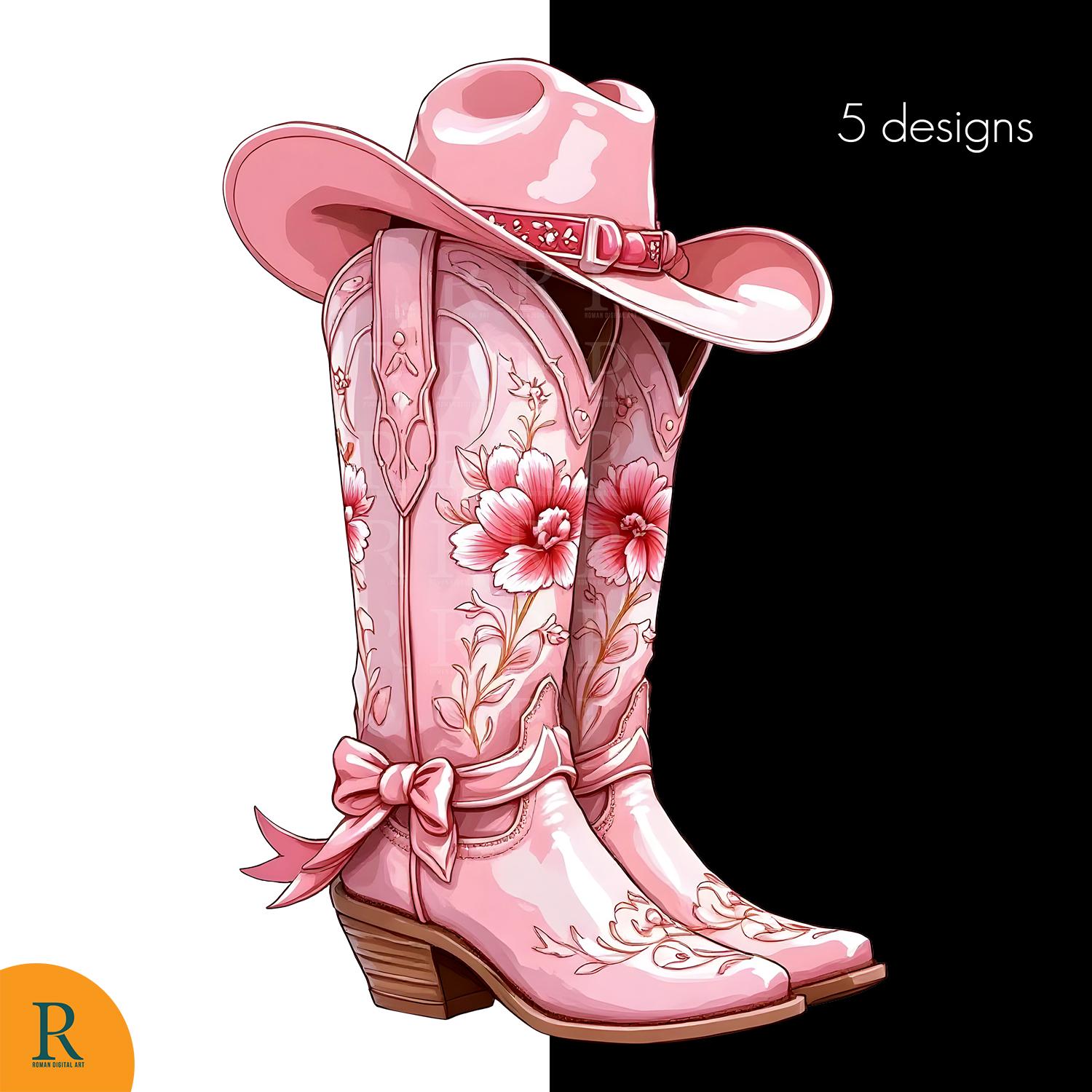ピンクのカウボーイブーツと帽子のクリップアート：ウエスタンPNG、カウガールアート（デジタルダウンロード） - Etsy 日本, image size:1500x1500