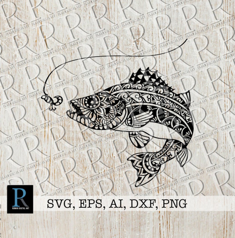 Download Zentangle Walleye SVG Mandala Walleye Fishing SVG | Etsy