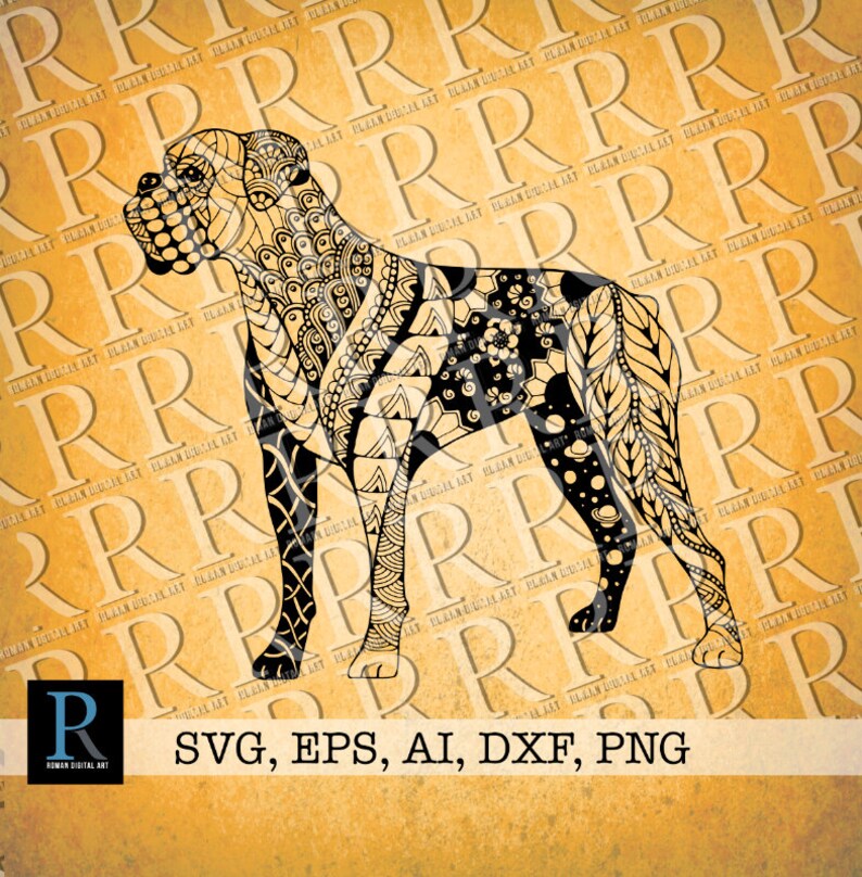 Download Zentangle Boxer SVG Mandala Boxer svg | Etsy