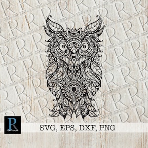 Mandala Sowa SVG Plik, Sowa Cięty Plik, Sowa Cricut SVG Plik, Projekt Sylwetki Sowy, Sowa Sublimacja PNG, Grafika wektorowa Sowa, Pojedyncza Warstwa SVG