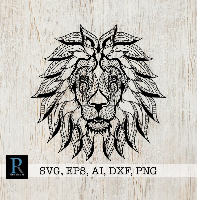 Zentangle Lion SVG Mandala Lion SVG | Etsy