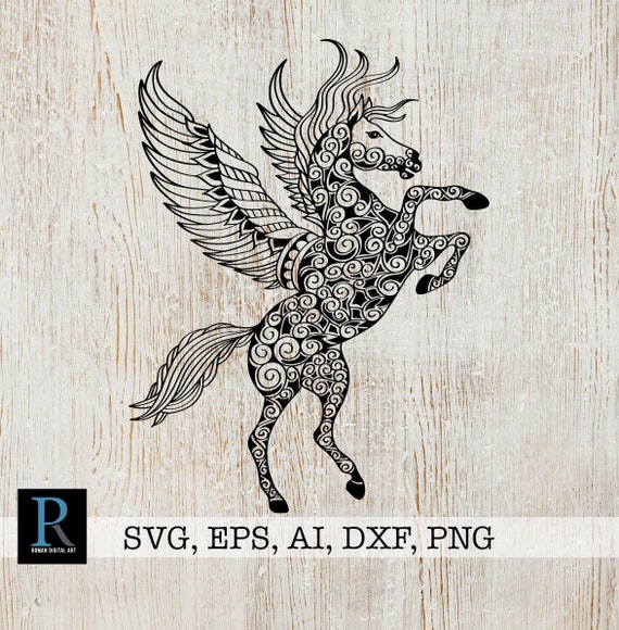 Download Art Collectibles Clip Art Zentangle Pegasus Svg Mandala Horse Svg