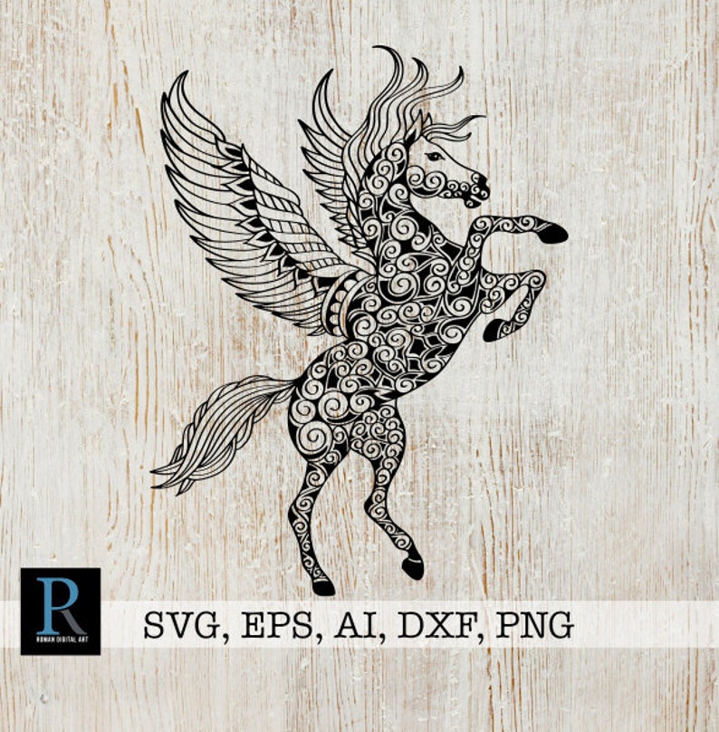 Download Mandala Horse Svg Zentangle Pegasus Svg Clip Art Art Collectibles Kromasol Com