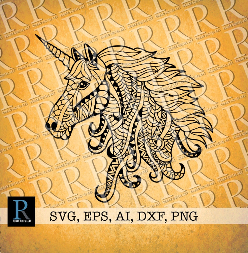 Download Zentangle unicorn SVG mandala unicorn SVG | Etsy