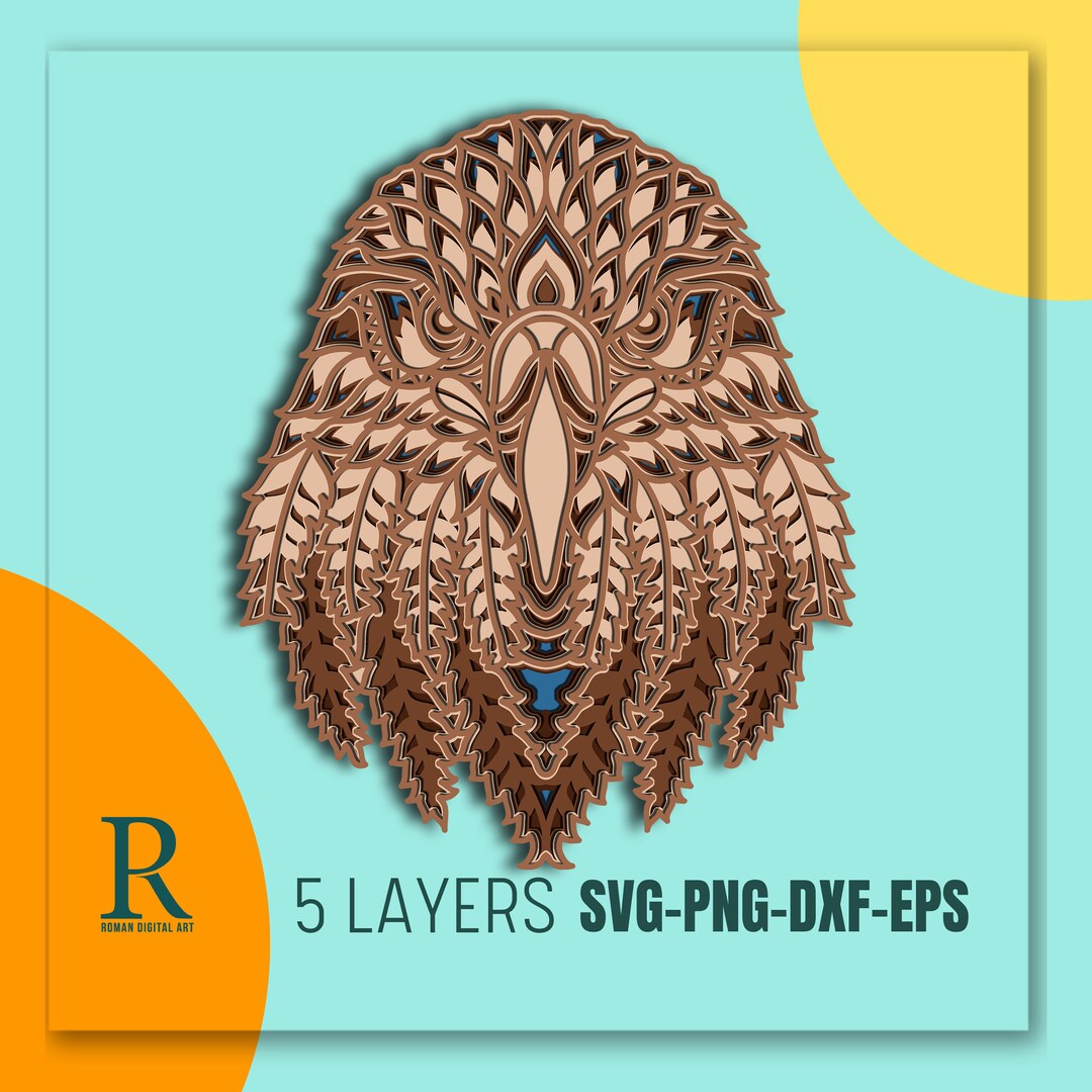 3D Eagle Mandala SVG: Multilayer Laser Cut File - Etsy